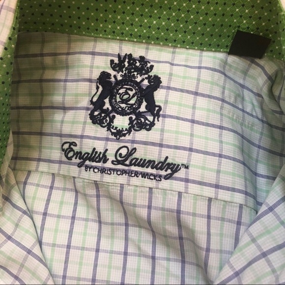 English Laundry Green Plaid Flip Cuff - Picture 2 of 5